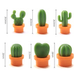 Set 6 adesivi magnetici cactus per frigorifero verde