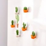 Set 6 adesivi magnetici cactus per frigorifero verde