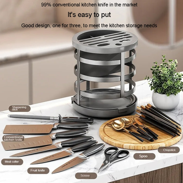 Organizzatore coltelli e bacchette cucina con drenaggio