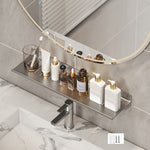 Scaffale per rubinetto bagno in acciaio 30-50 cm
