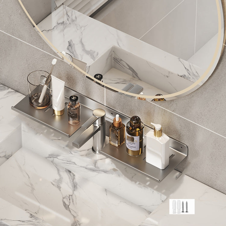 Scaffale per rubinetto bagno in acciaio 30-50 cm