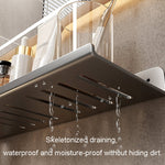 Scaffale per rubinetto bagno in acciaio 30-50 cm