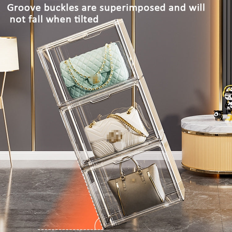 Espositore trasparente magnetico portaoggetti impilabile