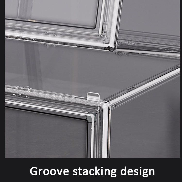 Espositore trasparente magnetico portaoggetti impilabile