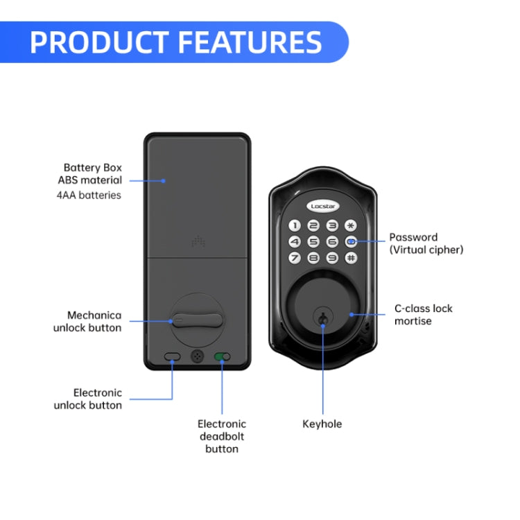 Serratura elettronica intelligente con password e Bluetooth