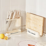 Tagliere portacoltelli da cucina 2 in 1 crema
