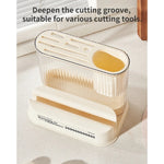 Tagliere portacoltelli da cucina 2 in 1 crema