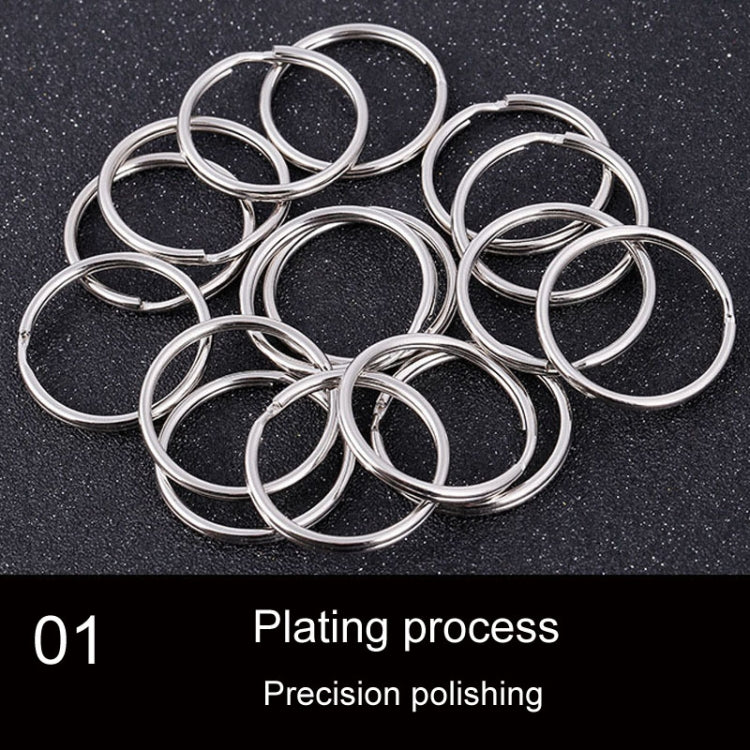 10 anelli portachiavi in metallo 1,5 x 25 mm