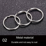 10 anelli portachiavi in metallo 1,5 x 25 mm