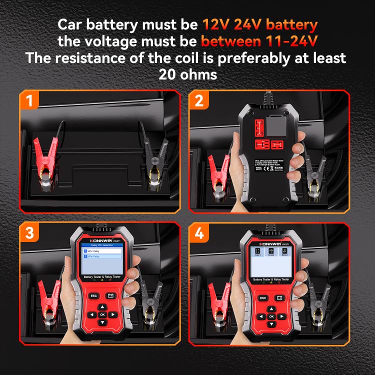 KONNWEI Tester per relè auto 2 in 1 e tester per batterie, KW371
