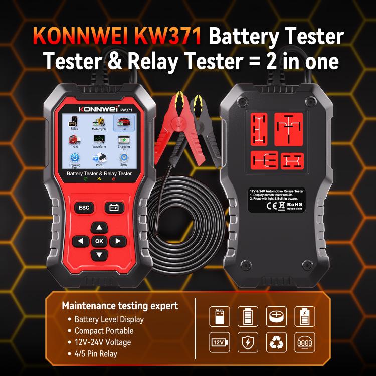 KONNWEI Tester per relè auto 2 in 1 e tester per batterie, KW371