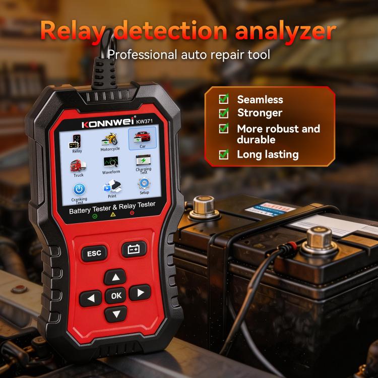 KONNWEI Tester per relè auto 2 in 1 e tester per batterie, KW371