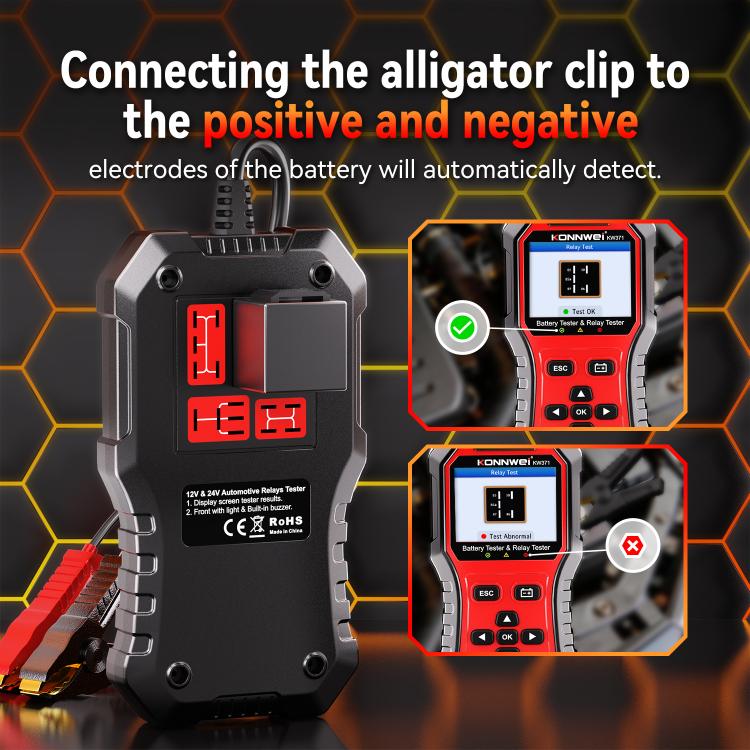 KONNWEI Tester per relè auto 2 in 1 e tester per batterie, KW371