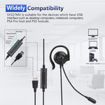 SOYTO SY227 Cuffia con gancio per l'orecchio dell'operatore monolaterale Cuffia per computer con cavo, Separation USB Wire Control