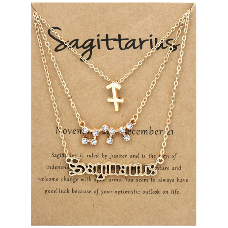 Collana 3 in 1 con 12 segni zodiacali in lega di zinco