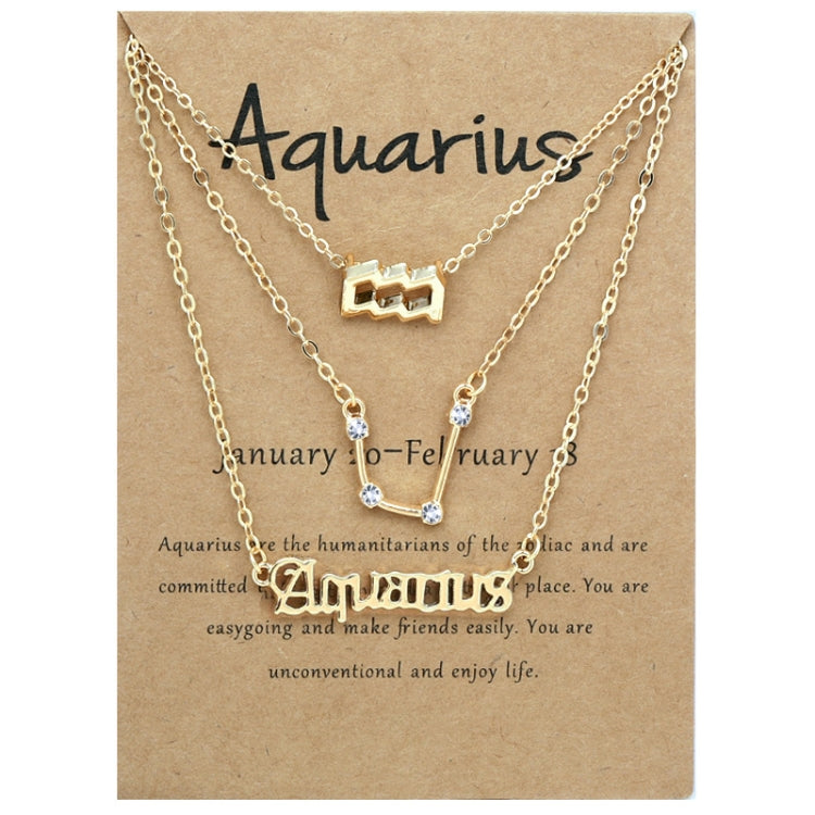 Collana 3 in 1 con 12 segni zodiacali in lega di zinco