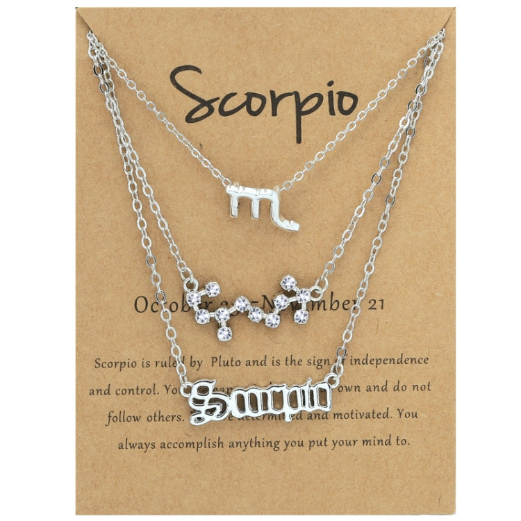 Collana 3 in 1 con 12 segni zodiacali in lega di zinco