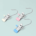 Clip piatta in acciaio inox con gancio antigraffio 5 pezzi