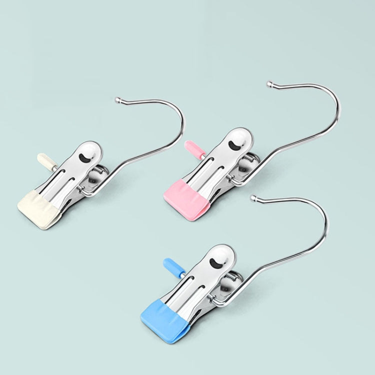 Clip piatta in acciaio inox con gancio antigraffio 5 pezzi
