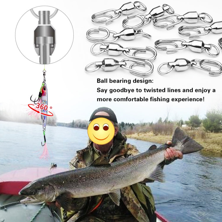 Set 5 anelli girevoli con cuscinetto per pesca 22-35mm