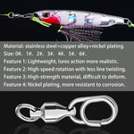 Set 5 anelli girevoli con cuscinetto per pesca 22-35mm