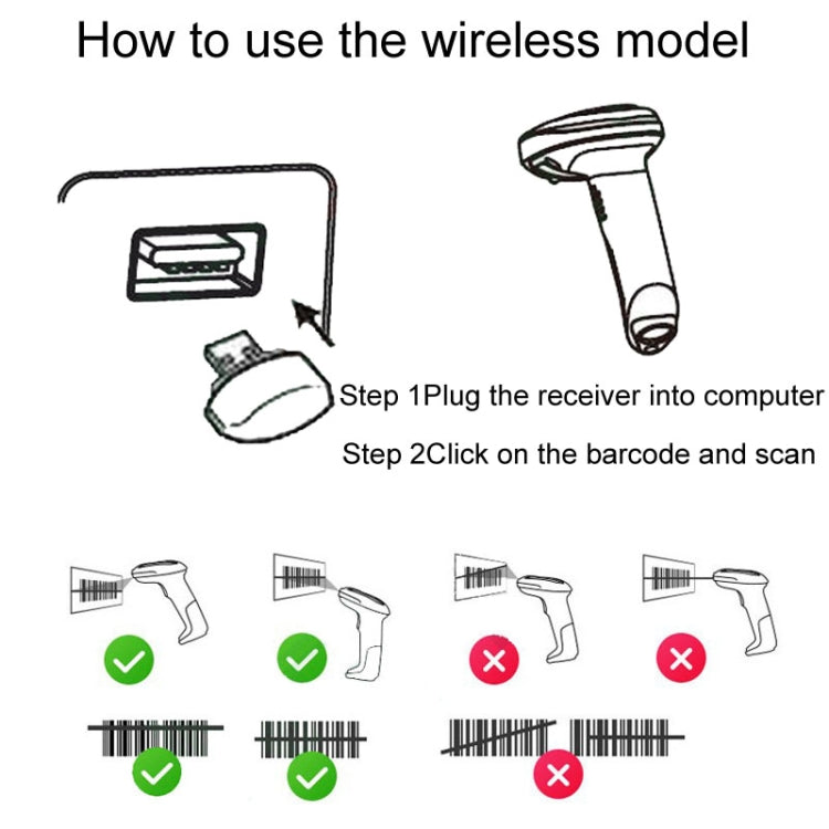 Scanner portatile codici a barre wireless e USB