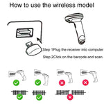 NETUM Scanner portatile a luce rossa wired e wireless