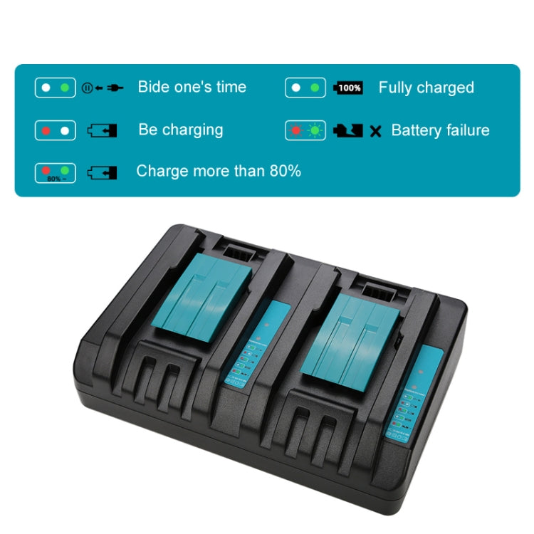 Caricabatterie doppio per batterie Makita 14.4-18V
