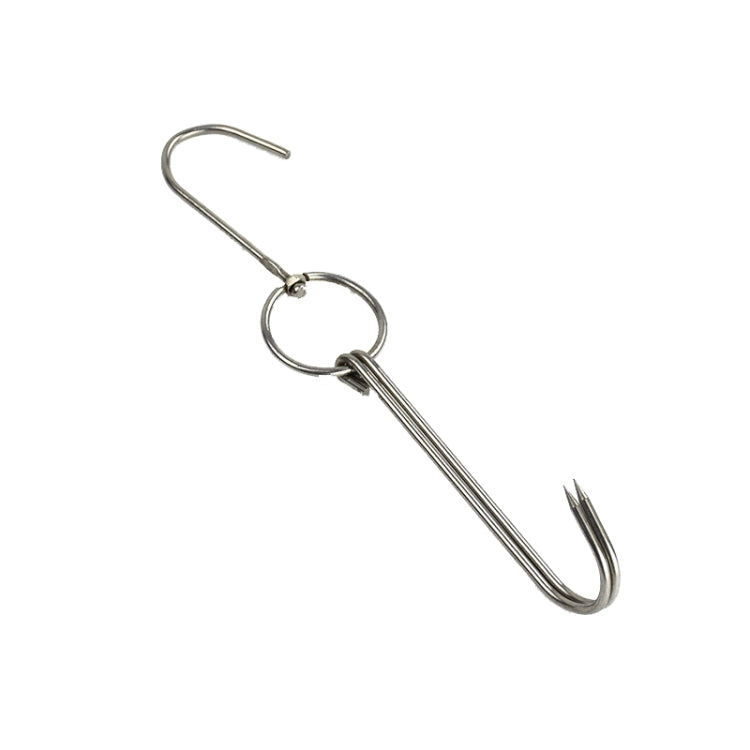 Supporto gancio doppio anello in acciaio inox 25cm