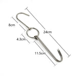 Supporto gancio doppio anello in acciaio inox 25cm