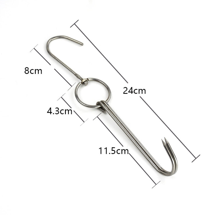 Supporto gancio doppio anello in acciaio inox 25cm