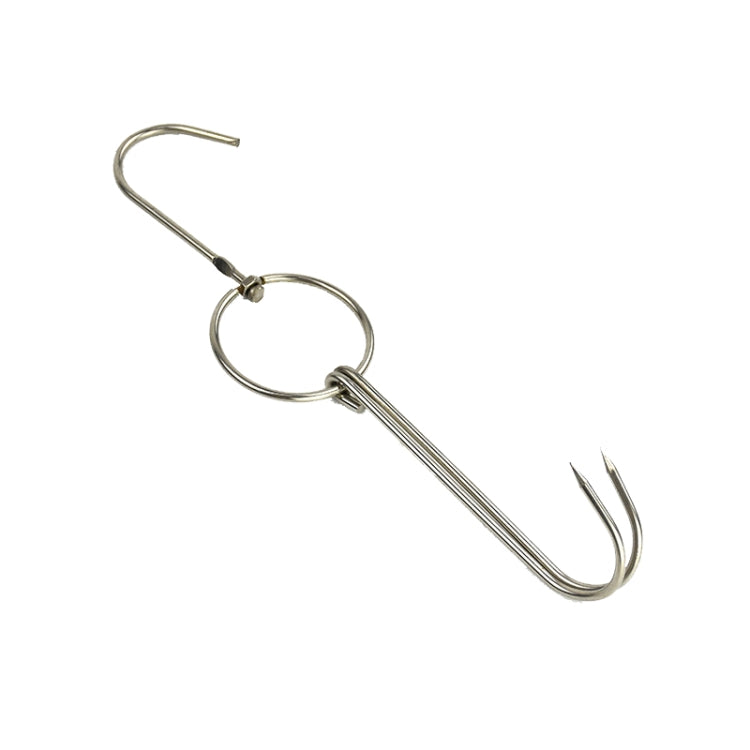 Supporto gancio doppio anello in acciaio inox 25cm