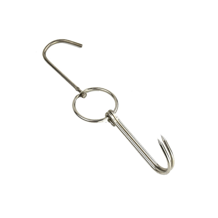 Supporto gancio doppio anello in acciaio inox 25cm