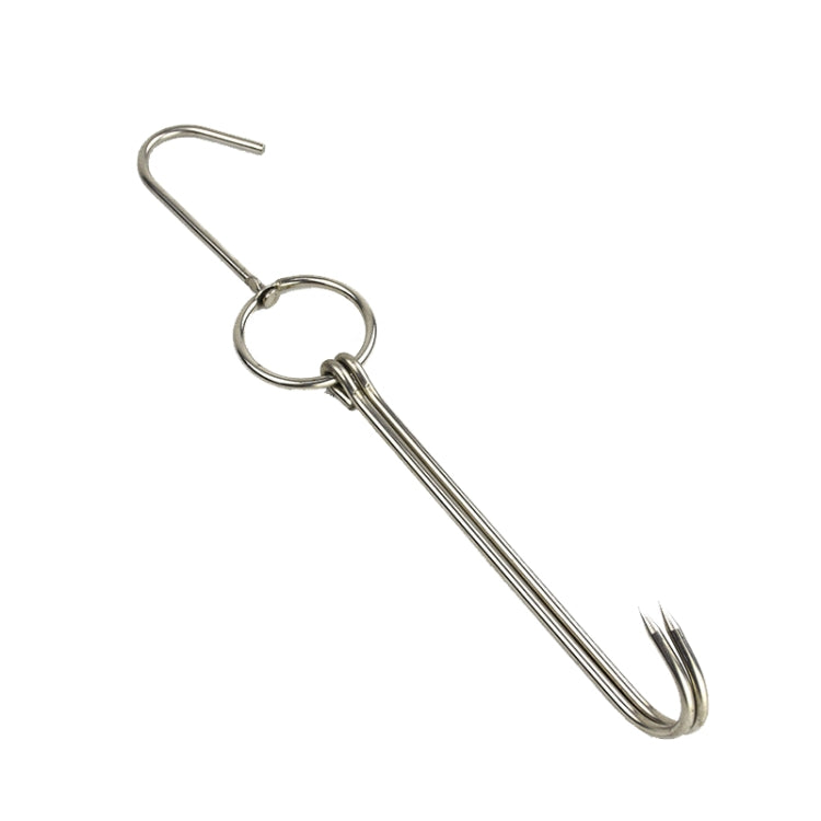 Supporto gancio doppio anello in acciaio inox 25cm