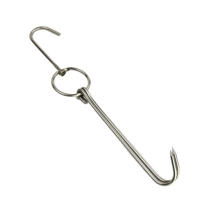 Supporto gancio doppio anello in acciaio inox 25cm