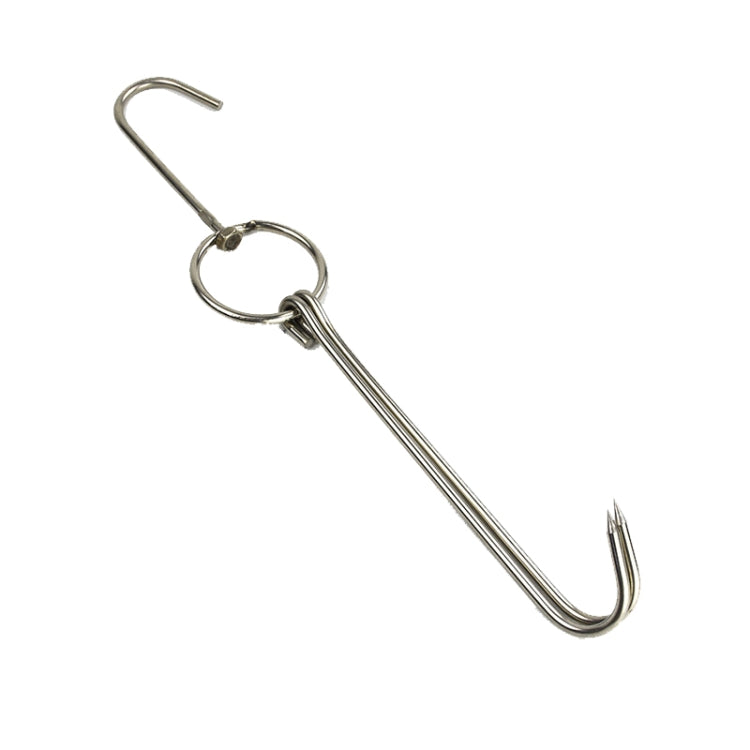 Supporto gancio doppio anello in acciaio inox 25cm