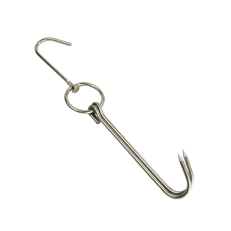 Supporto gancio doppio anello in acciaio inox 25cm