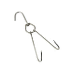 Supporto gancio doppio anello in acciaio inox 25cm