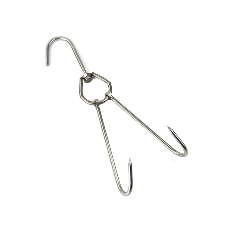 Supporto gancio doppio anello in acciaio inox 25cm