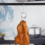 Supporto gancio doppio anello in acciaio inox 25cm
