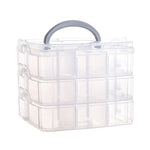 Scatola portaoggetti cosmetica portatile 3 strati in plastica