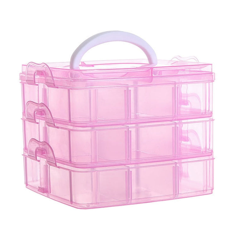Scatola portaoggetti cosmetica portatile 3 strati in plastica