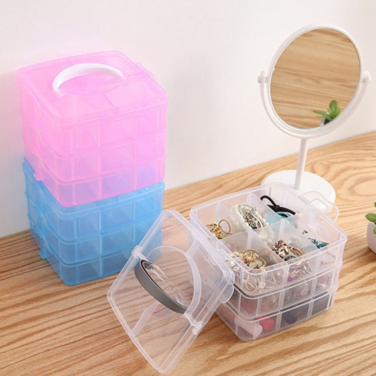 Scatola portaoggetti cosmetica portatile 3 strati in plastica