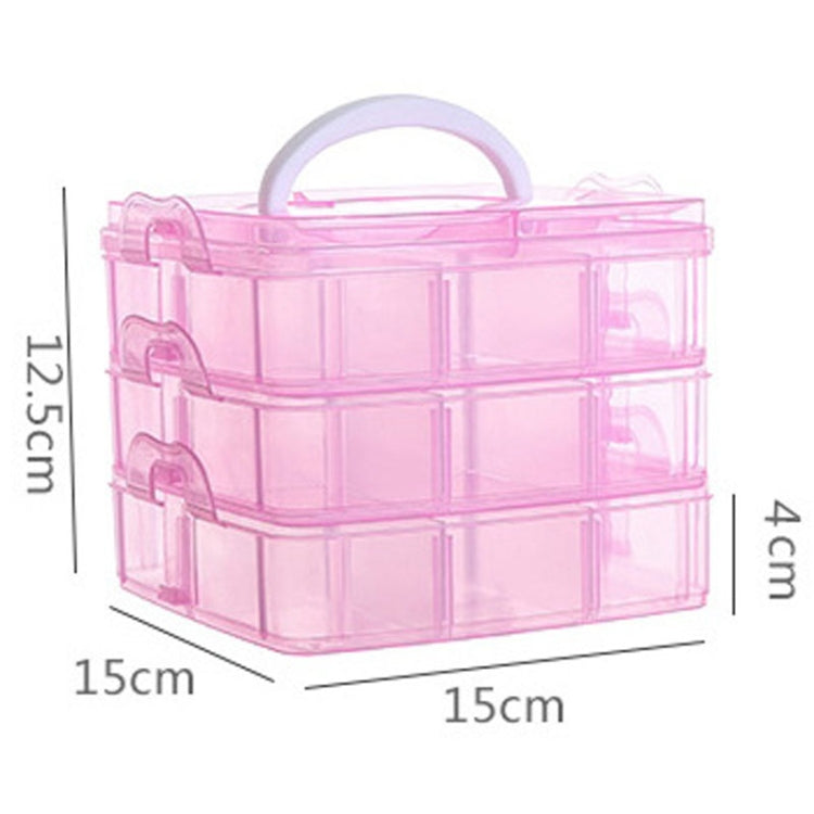 Scatola portaoggetti cosmetica portatile 3 strati in plastica