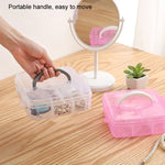 Scatola portaoggetti cosmetica portatile 3 strati in plastica