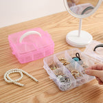 Scatola portaoggetti cosmetica portatile 3 strati in plastica