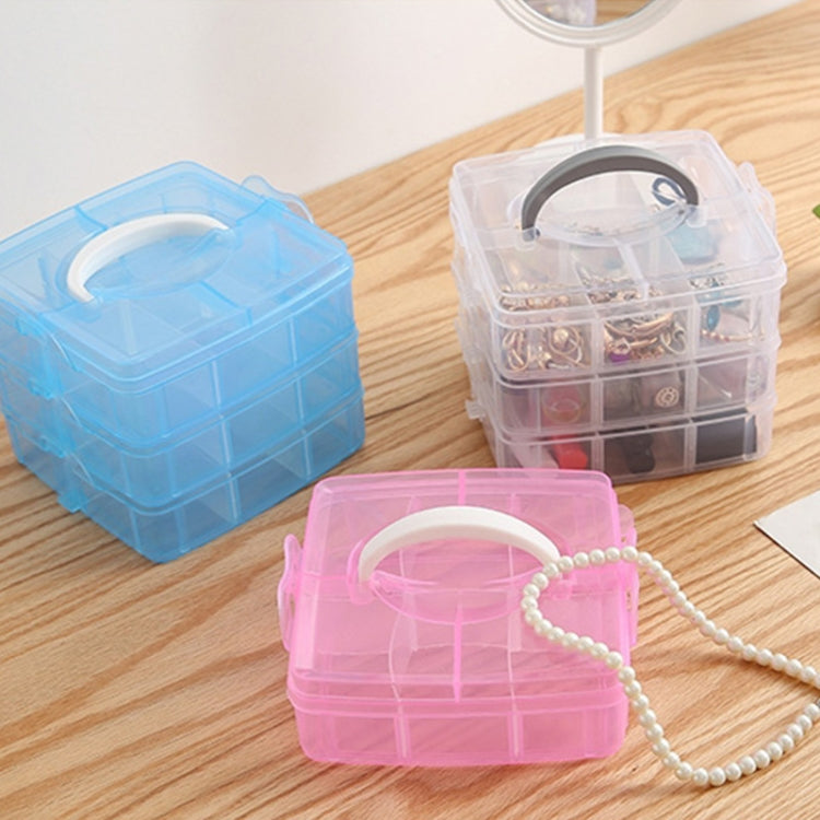 Scatola portaoggetti cosmetica portatile 3 strati in plastica
