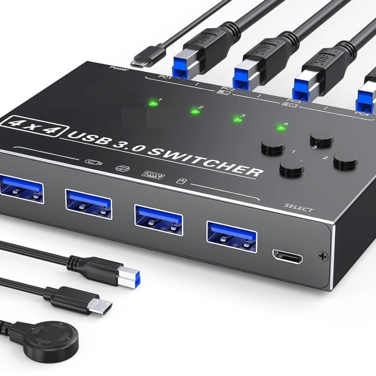 Switch USB 3.0 a 4 porte per condivisione periferiche