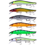 Set 6 esche da pesca Minnow dure 12cm 13.6g HENGJIA