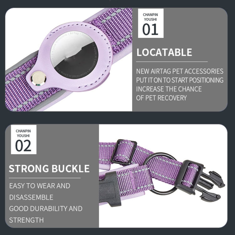 Collare per cani con custodia AirTag in neoprene riflettente
